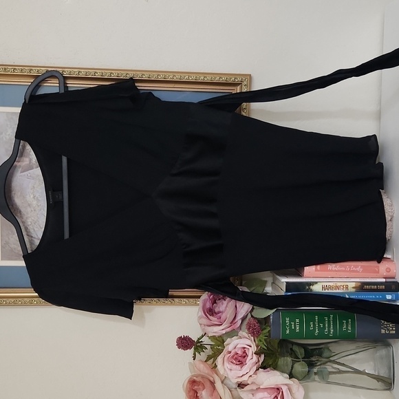 Sexy Y2K 100%Silk Black Waist Defined Size Medium Sexy Flirty Feminine Whimsical - Picture 6 of 12